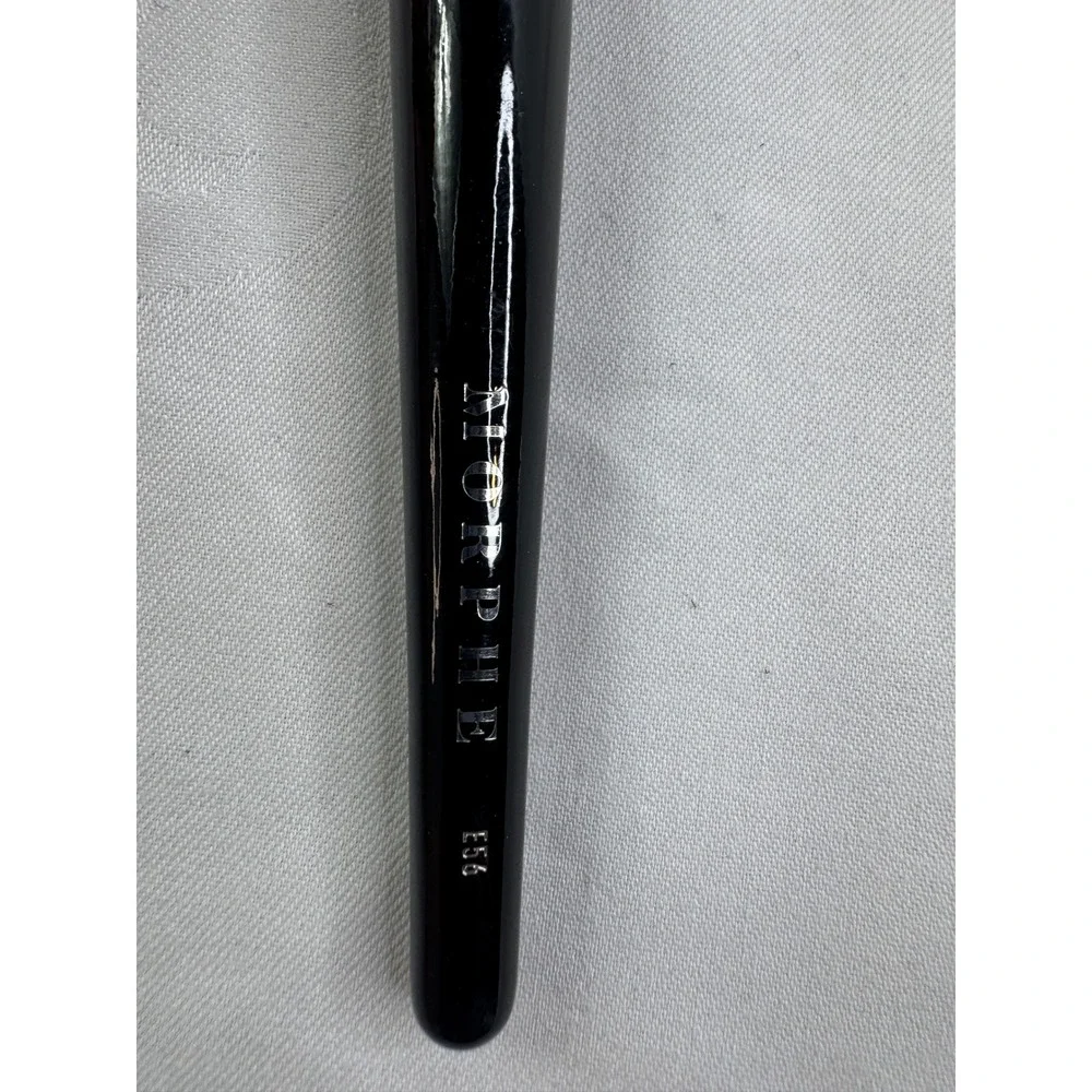 Morphe E56 Deluxe Under Eye Powder Brush Elite Series Black Silver Makeup Tool